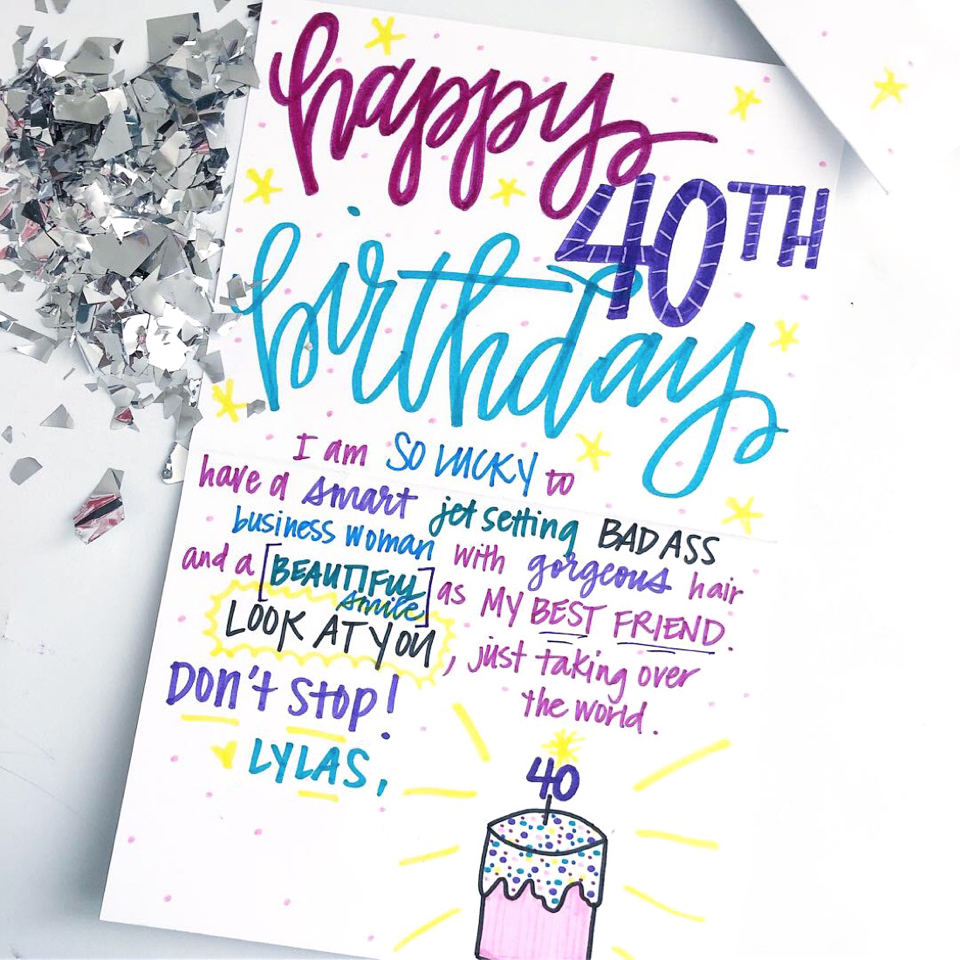  What Do I Write In A 40th Birthday Card Printable Templates Free